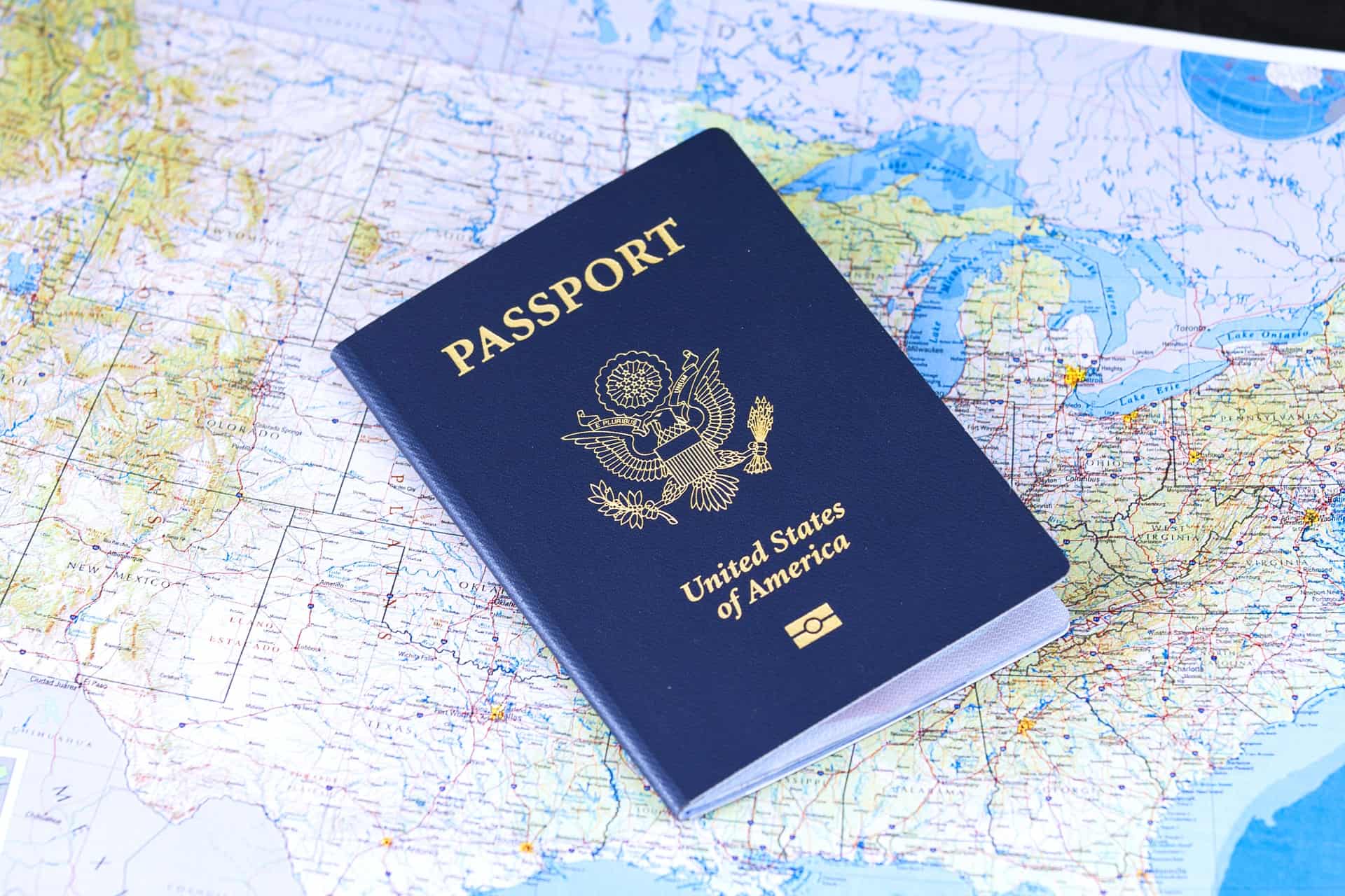 map with a us passport