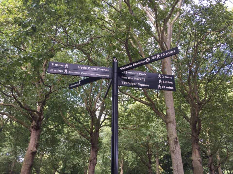 a photo of a sign at Green Park London