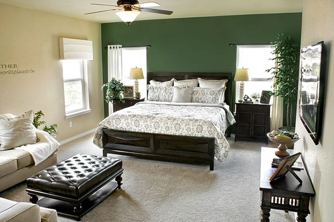 Interior Design green wall bedroom